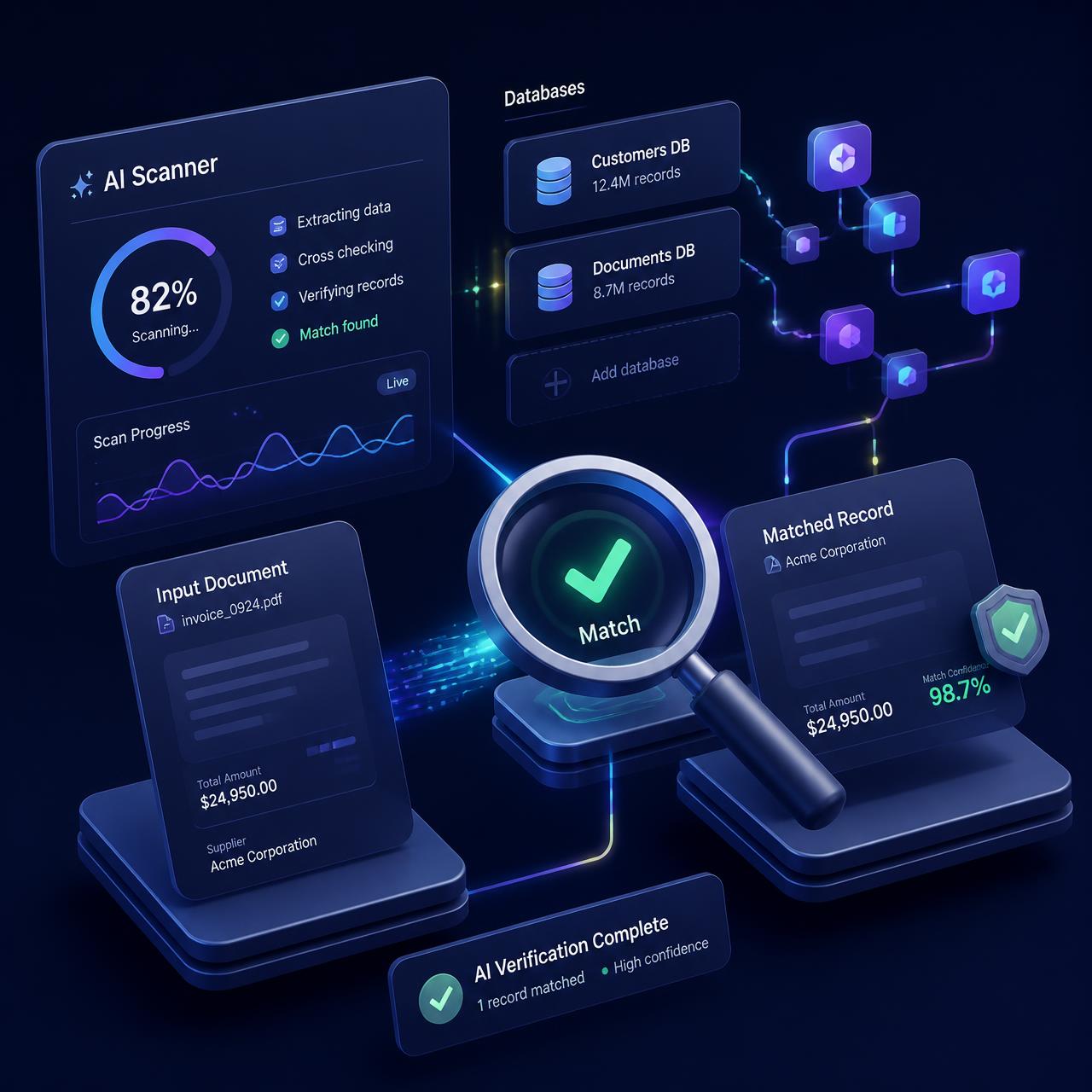 AI scanning databases for matches
