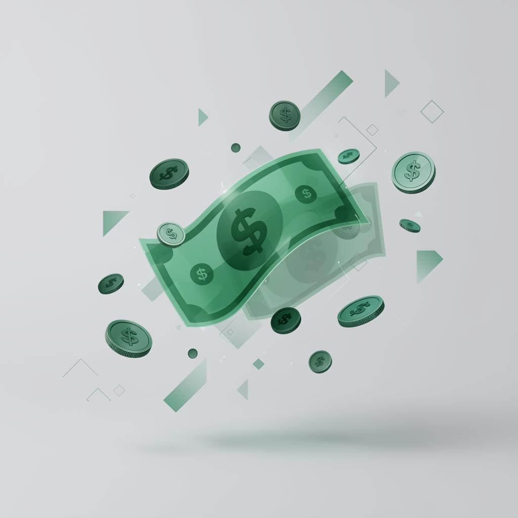 Floating coins and dollar bills representing hidden money